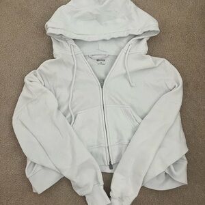 Hollister White Zip-Up Hoodie